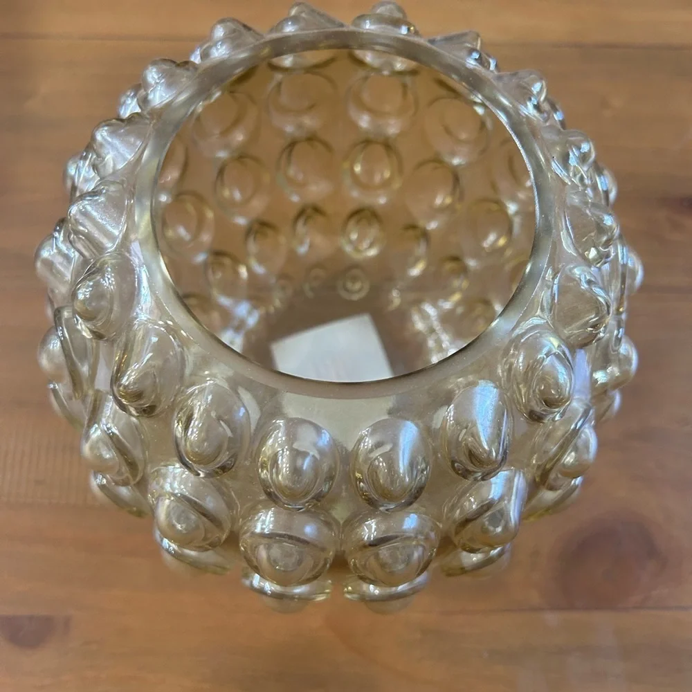 NWT Elegant Yellow Textured Glass Vase